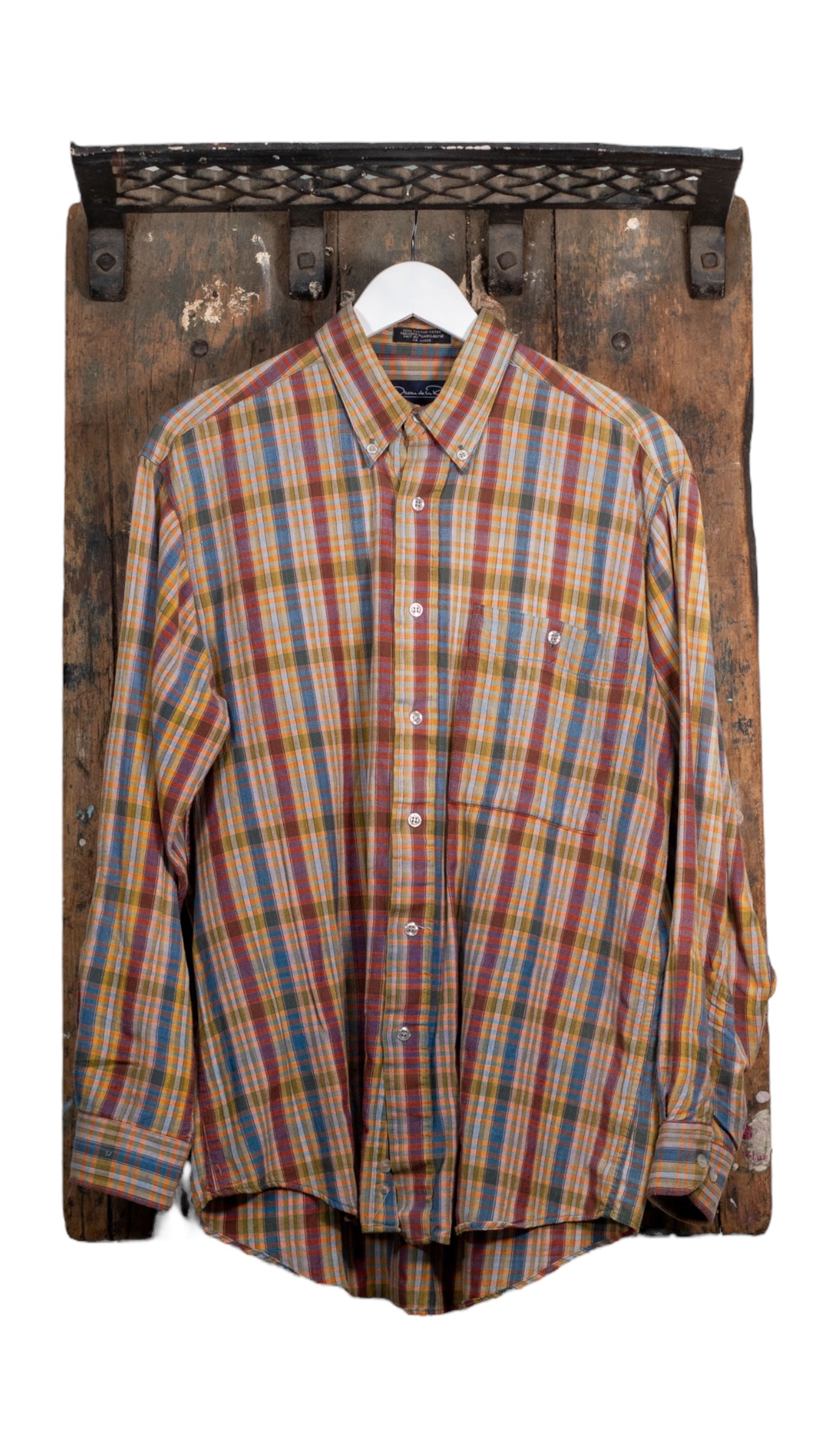 Oscar De La Renta Plaid Button Up Shirt