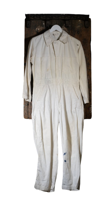 1960's Vintage Painters Pantsuit Cream