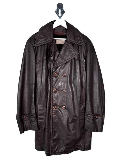 Sears Brown Leather Coat