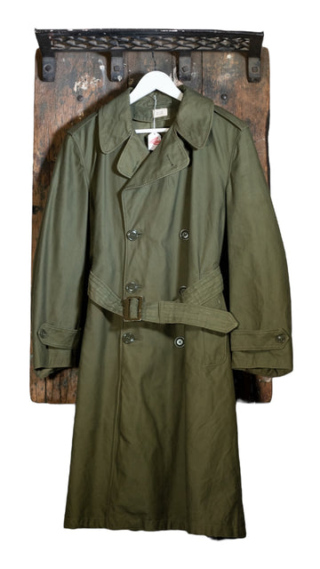 Double Breasted Military Trench Coat with Belt