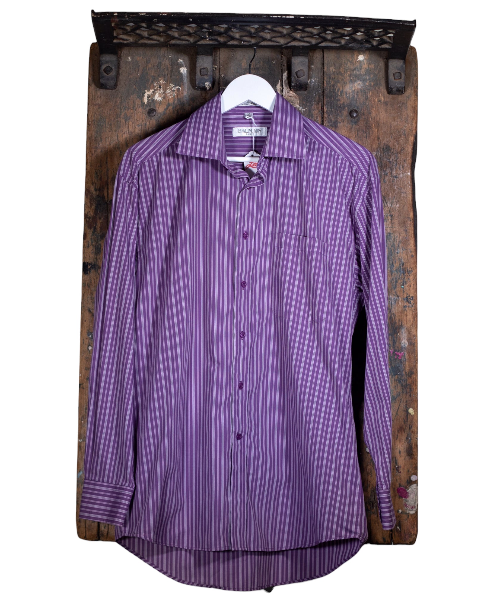 Balmain Purple Striped Button-Up Size M