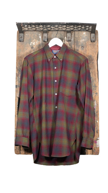 Pendleton Wool Olive/Red Button-Up