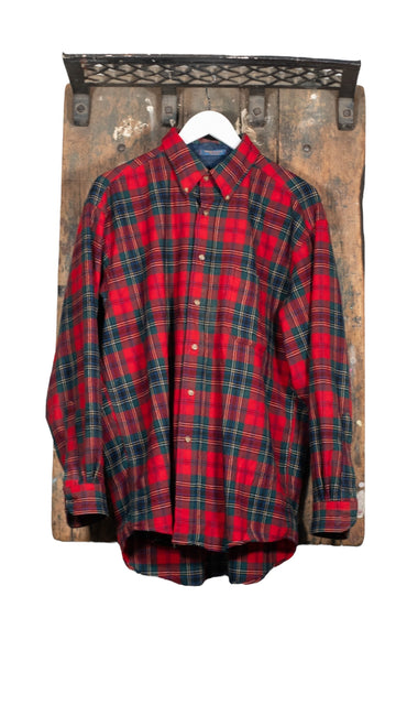 Pendleton Red/Blue/Green Wool Button-Up