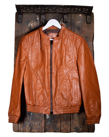 Vintage Brown Leather Ideal Zipper Jacket